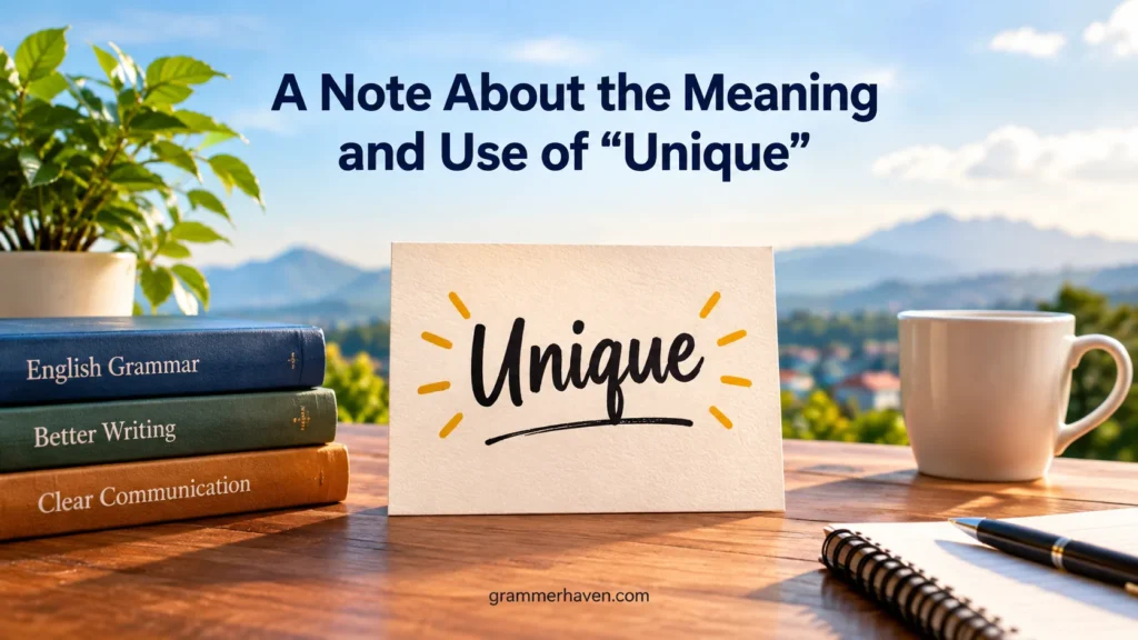 A Note About the Meaning and Use of “Unique”
