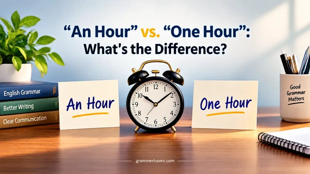 “An Hour” vs. “One Hour”: What's the Difference?