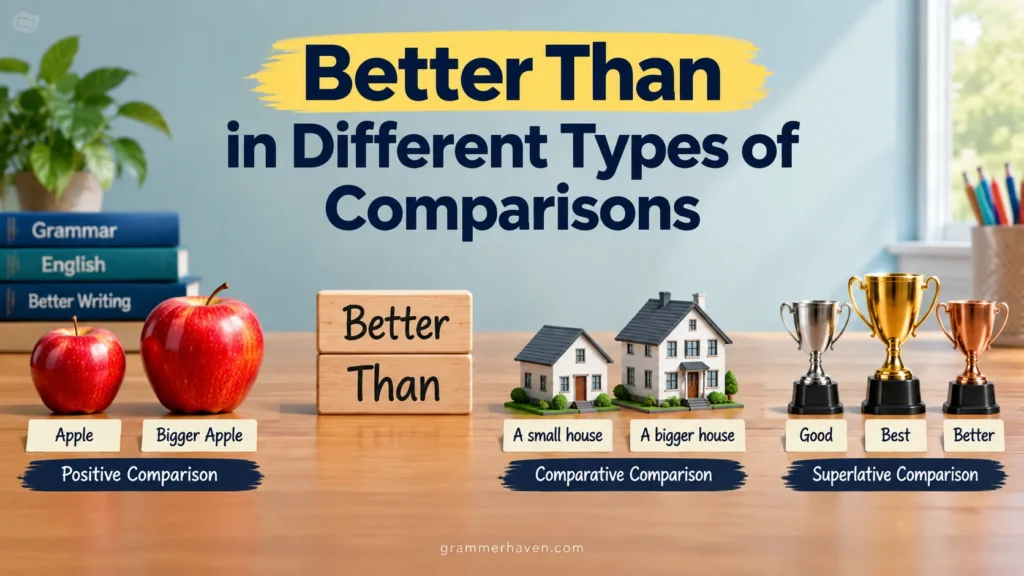 Better Than in Different Types of Comparisons