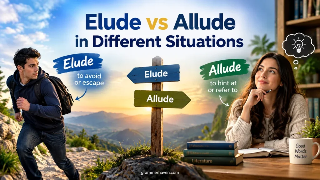 Elude vs Allude in Different Situations
