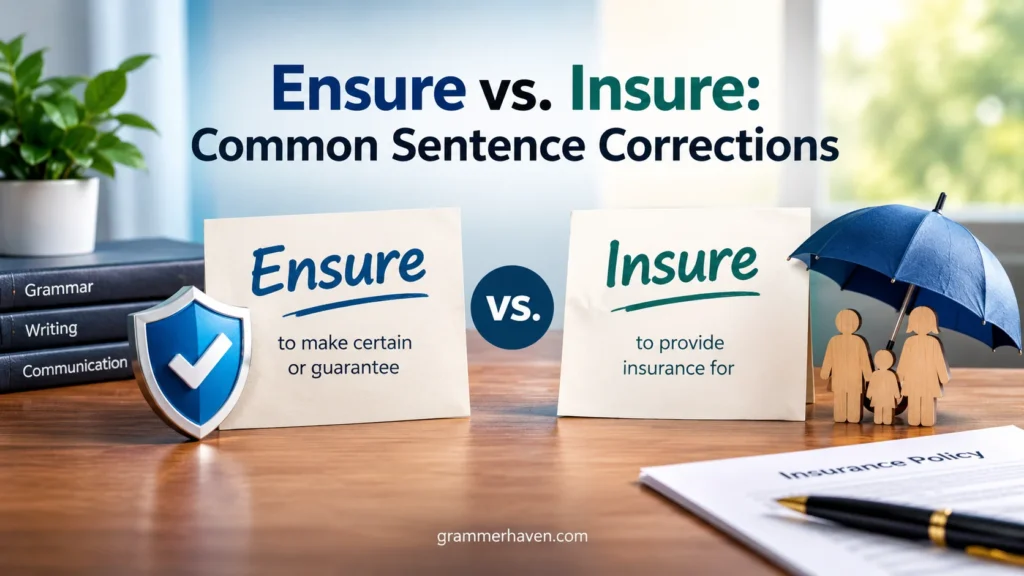 Ensure vs. Insure: Common Sentence Corrections