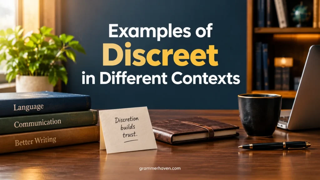 Examples of Discreet in Different Contexts