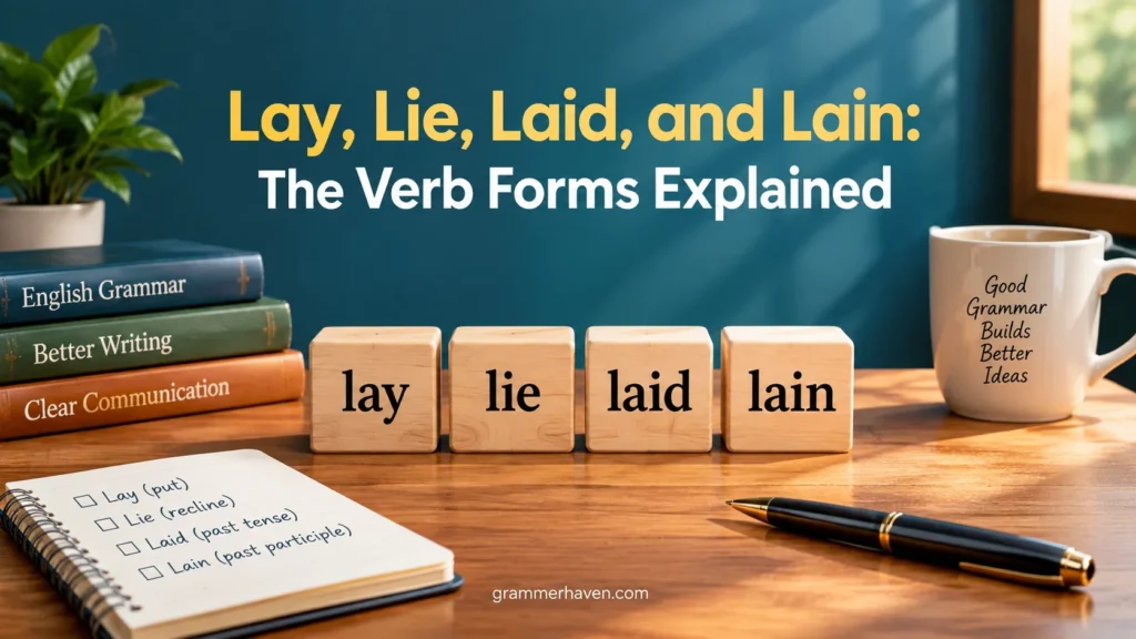 Lay, Lie, Laid, and Lain: The Verb Forms Explained