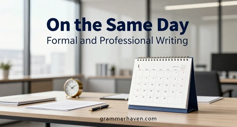 “On the Same Day” in Formal and Professional Writing