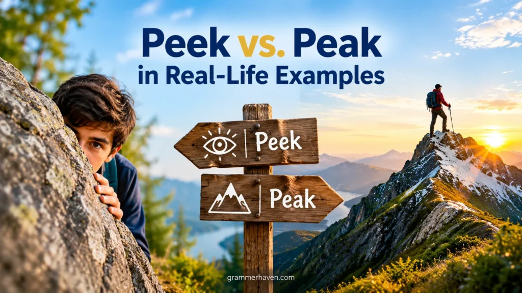 Peek vs. Peak in Real-Life Examples
