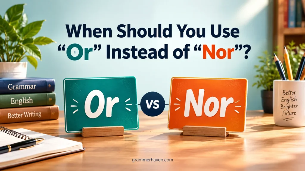 When Should You Use “Or” Instead of “Nor”?