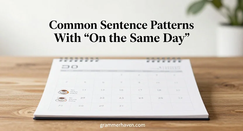 Common Sentence Patterns With “On the Same Day”