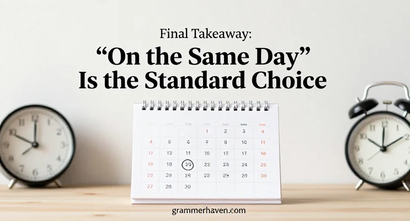 Final Takeaway: “On the Same Day” Is the Standard Choice