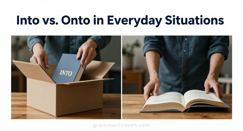 Into vs. Onto in Everyday Situations