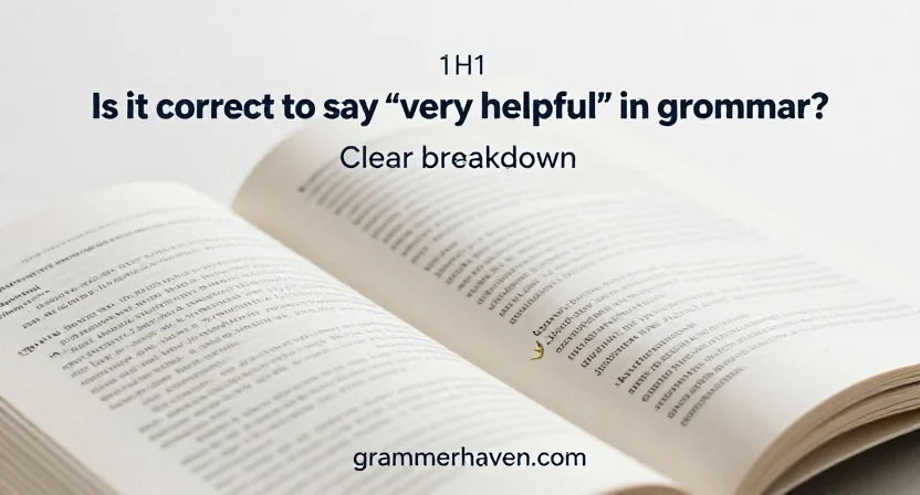 Is it correct to say “very helpful” in grammar? A clear breakdown