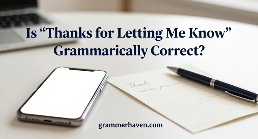 Is “Thanks for Letting Me Know” Grammatically Correct?