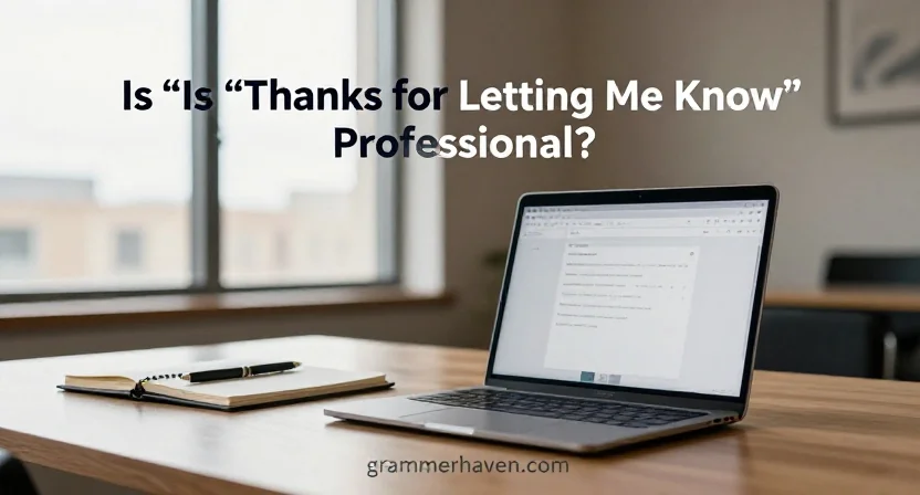 Is “Thanks for Letting Me Know” Professional?