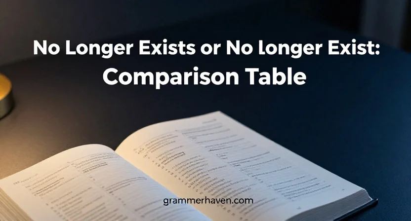 No Longer Exists or No Longer Exist: Comparison Table