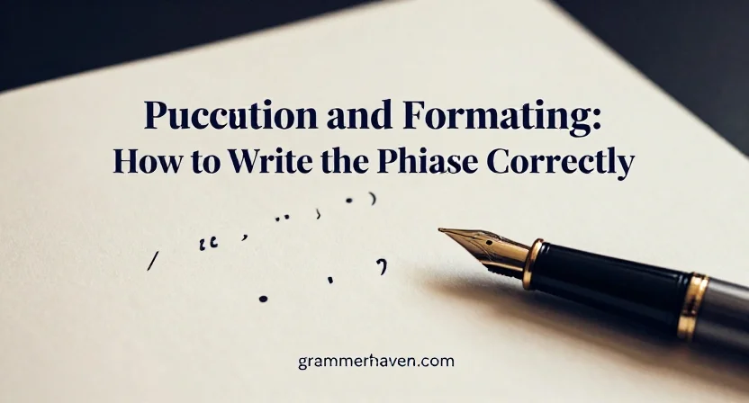 Punctuation and Formatting: How to Write the Phrase Correctly