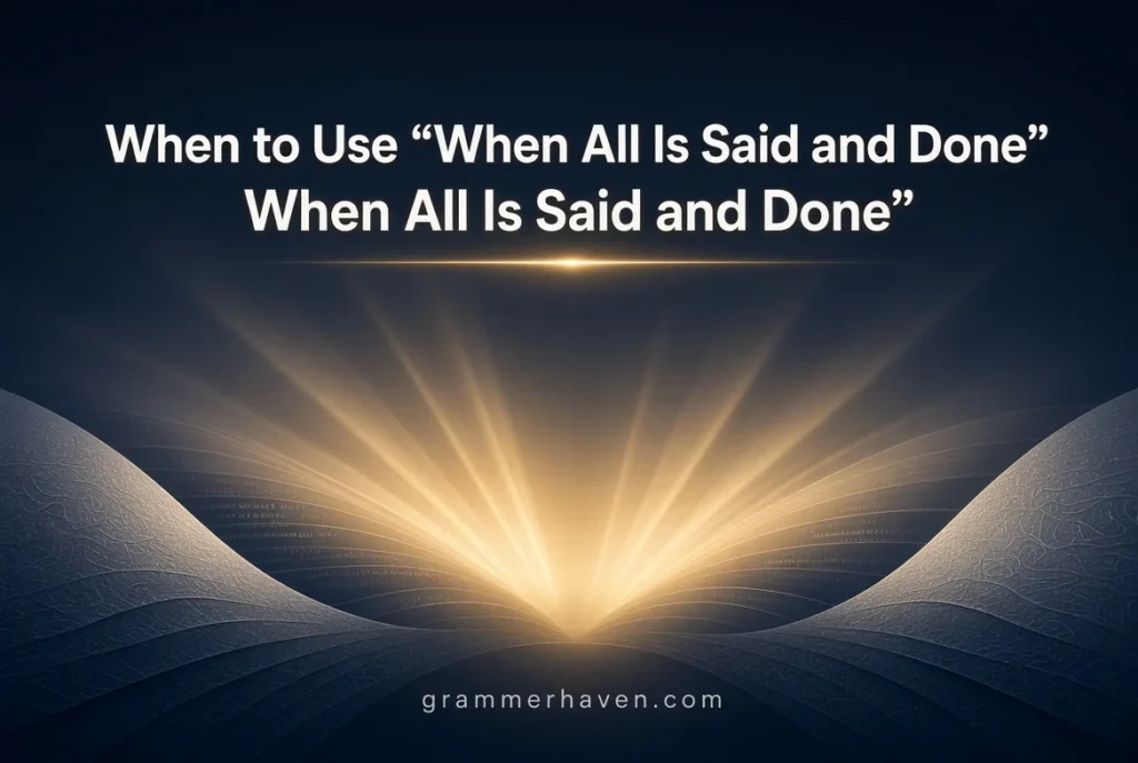 When to Use “When All Is Said and Done”
