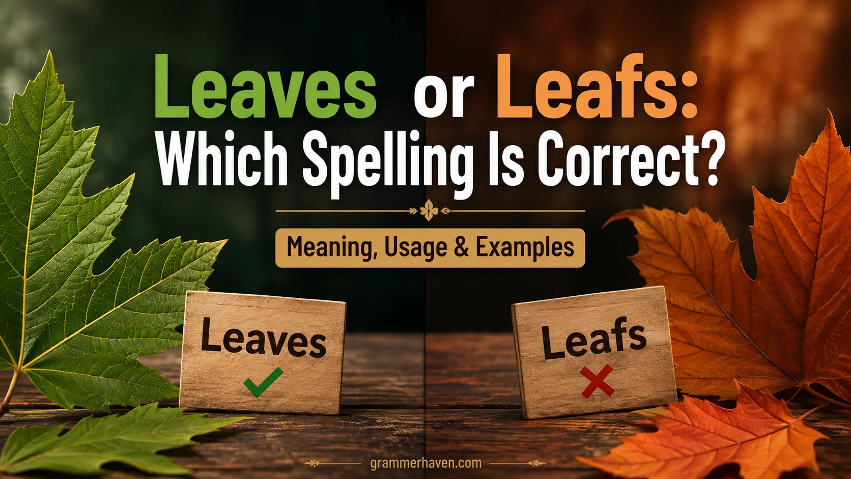 Leaves or Leafs: Which Spelling Is Correct? Meaning, Usage & Examples