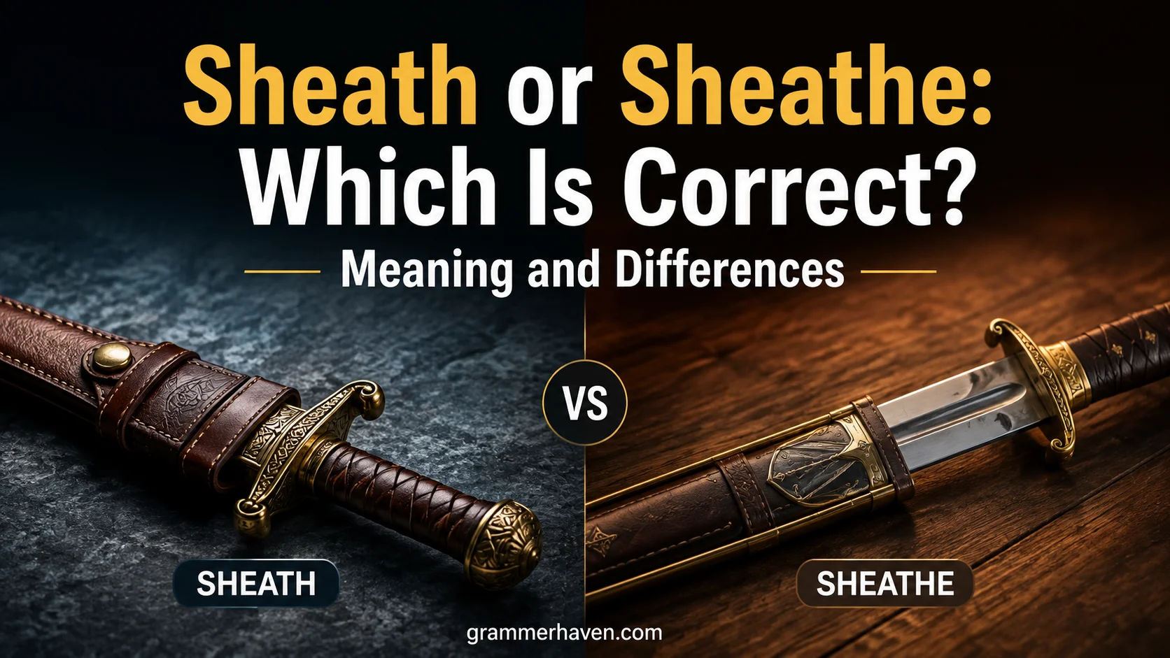 Sheath or Sheathe: Which Is Correct? Meaning and Differences