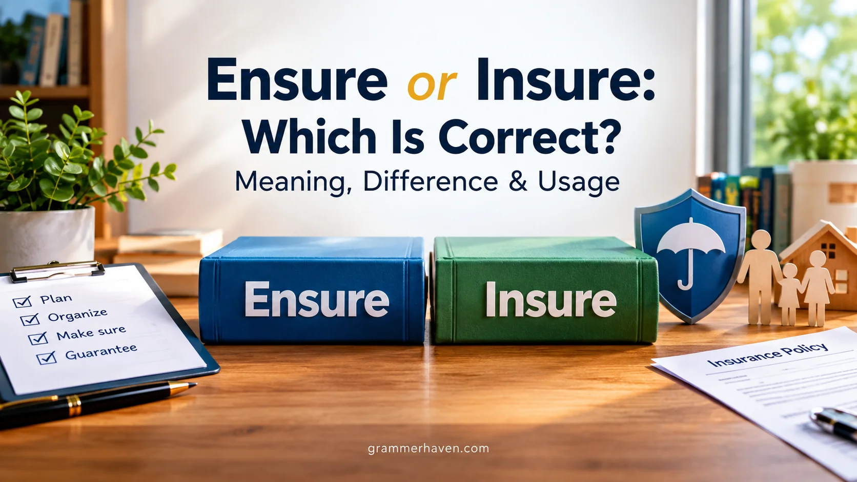 Ensure or Insure: Which Is Correct? Meaning, Difference & Usage