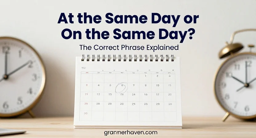 At the Same Day or On the Same Day? The Correct Phrase Explained