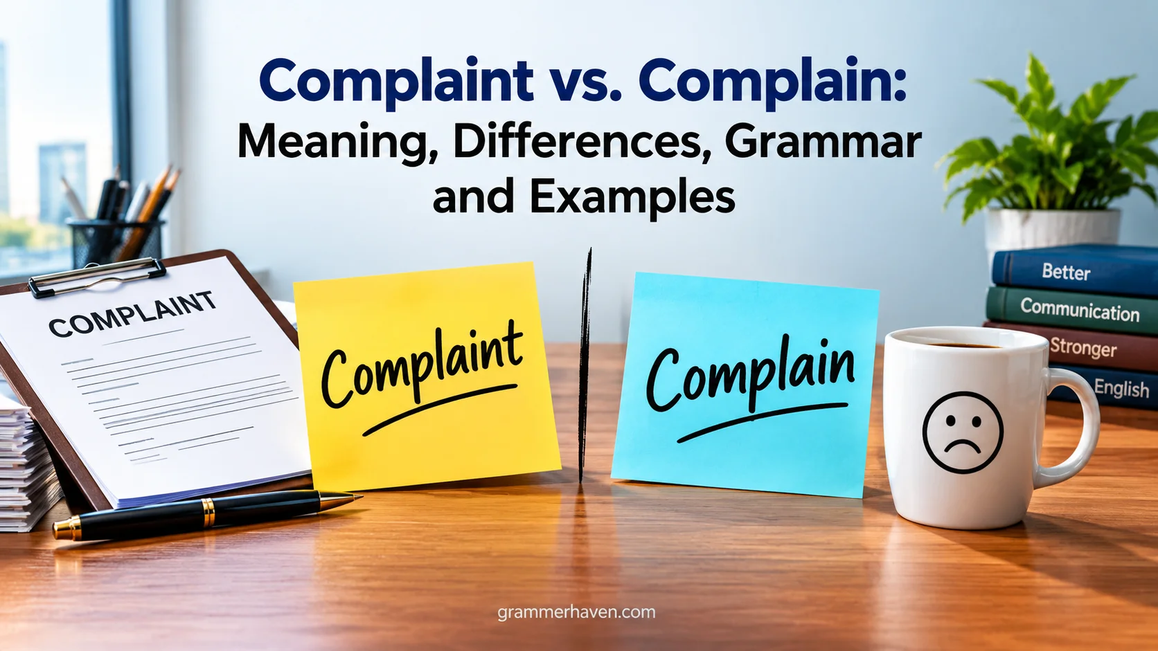 Complaint vs. Complain: Meaning, Differences, Grammar and Examples