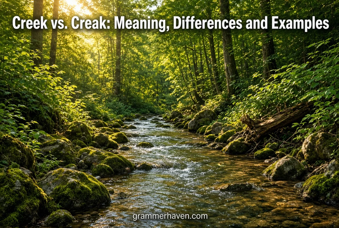 Creek vs. Creak: Meaning, Differences and Examples