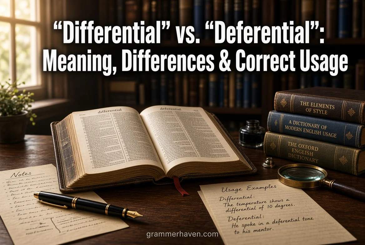 “Differential” vs. “Deferential”: Meaning, Differences & Correct Usage