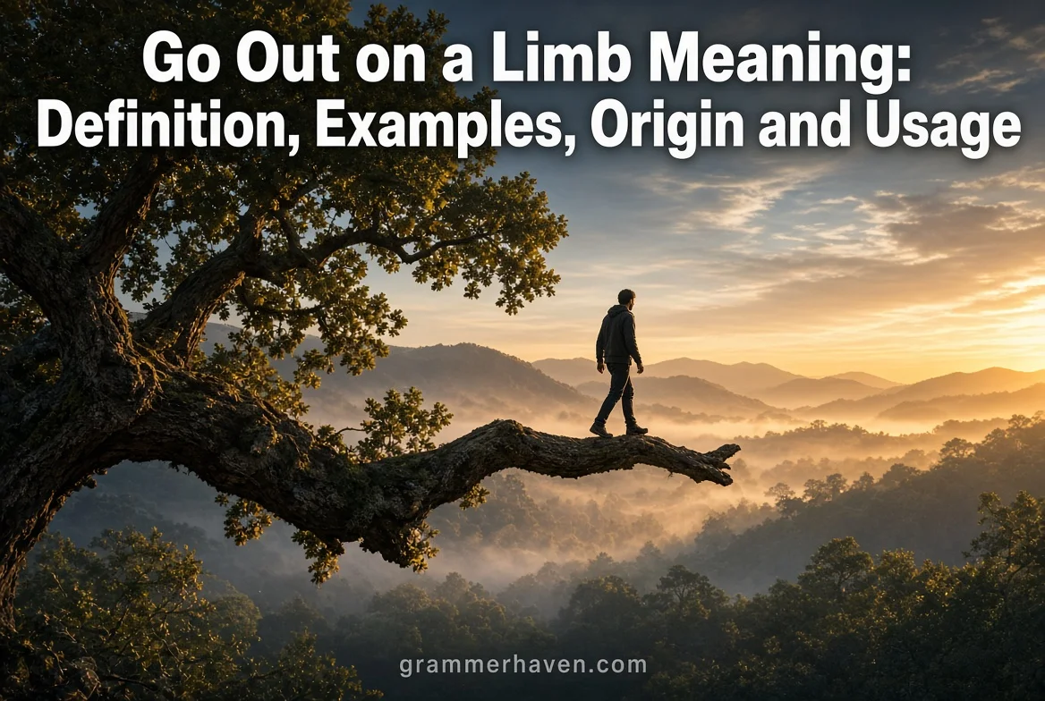 Go Out on a Limb Meaning: Definition, Examples, Origin and Usage