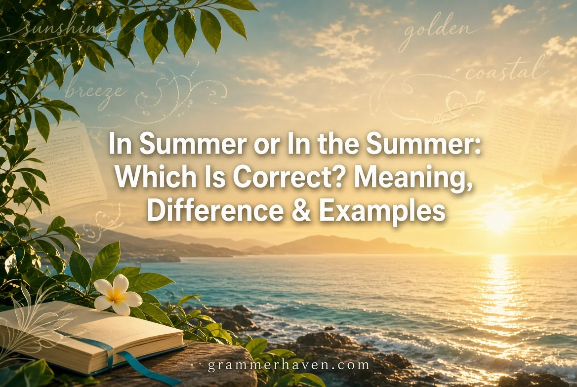 In Summer or In the Summer: Which Is Correct? Meaning, Difference & Examples