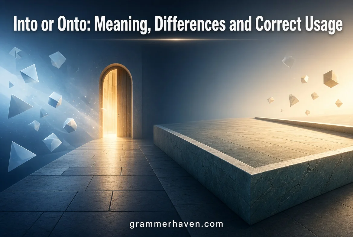 Into or Onto: Meaning, Differences and Correct Usage