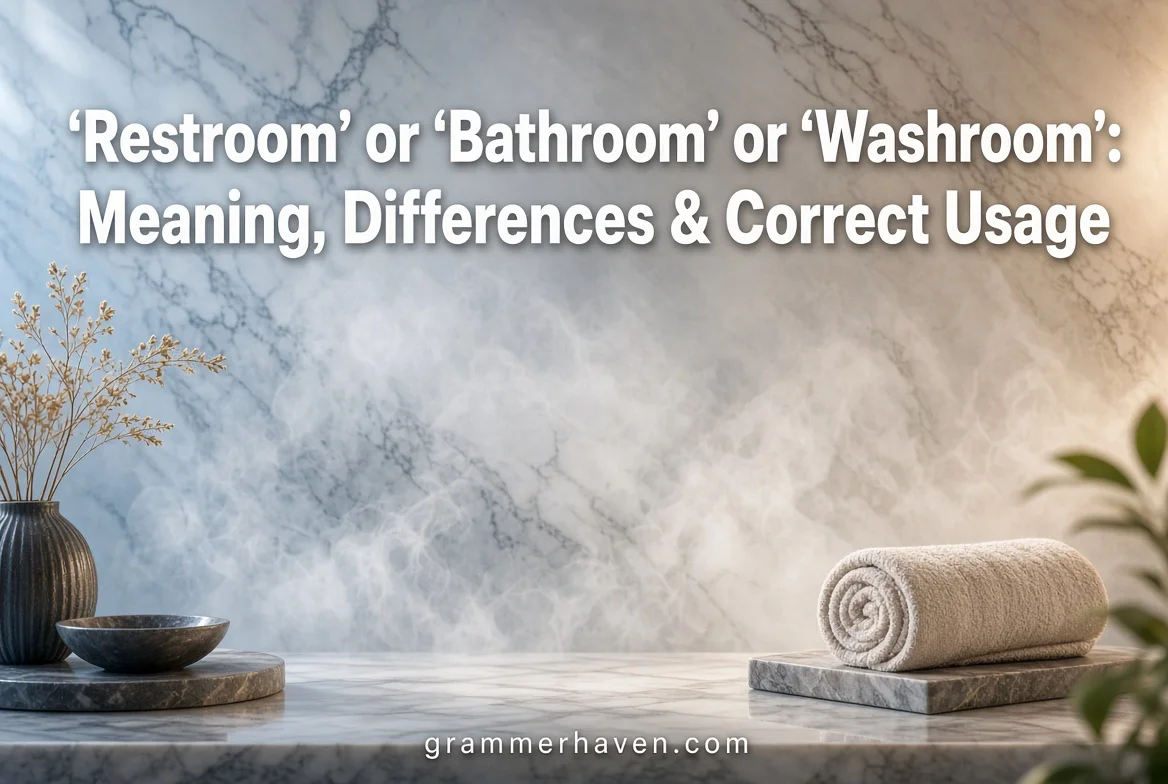 ‘Restroom’ or ‘Bathroom’ or ‘Washroom’: Meaning, Differences & Correct Usage