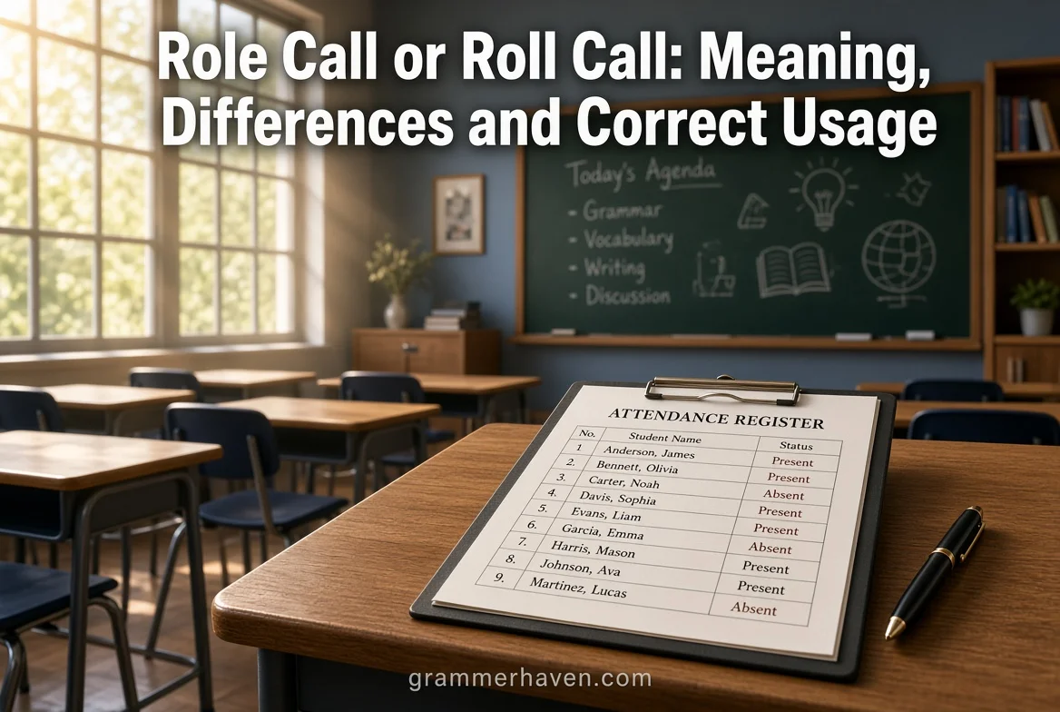 Role Call or Roll Call: Meaning, Differences and Correct Usage
